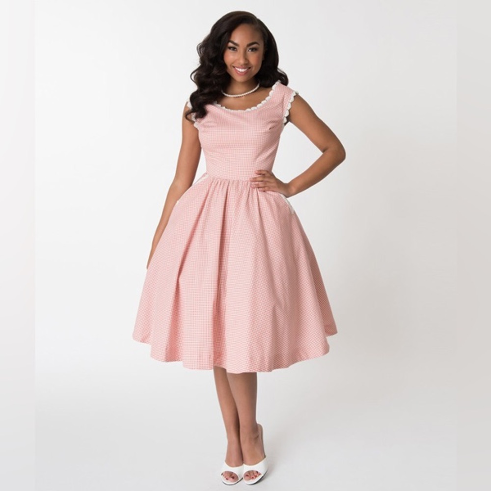 Unique Vintage x Barbie Pink Gingham Dress